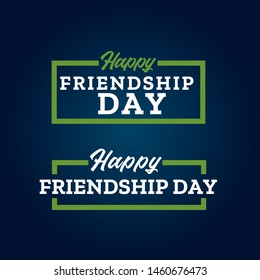 Happy Friendship Day lettering set. Vector illustration. Greeting card typography template. Modern calligraphy design elements for cute poster, banner. 