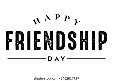 Happy friendship day lettering text vector illustration.