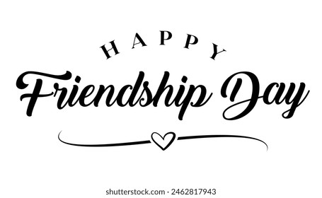 Happy friendship day lettering text vector illustration.