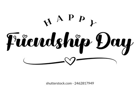 Happy friendship day lettering text vector illustration.