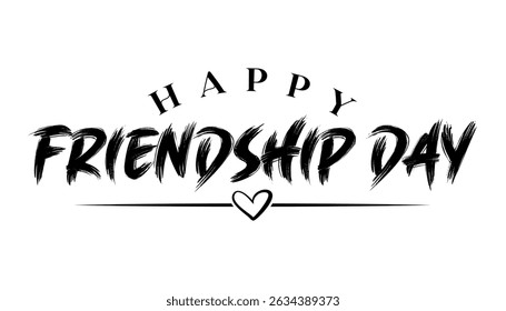 Happy friendship day lettering vector illustration.