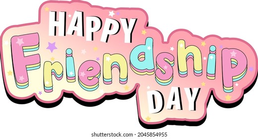 Happy Friendship Day Logo Banner illustration