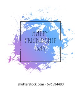 Happy Friendship Day Logo Greeting Card Friends Holiday Banner Flat Vector Illustration