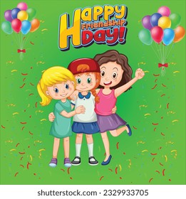 Happy Happy Friendship day With Multi Colord