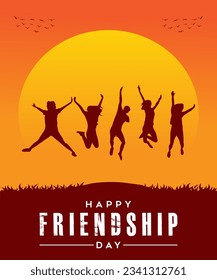 Happy friendship day poster design. happy friendship day