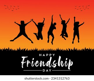 Happy friendship day poster design. happy friendship day