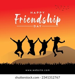 Happy friendship day poster design. happy friendship day