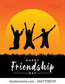 Happy Friendship Day poster design vector illustration.