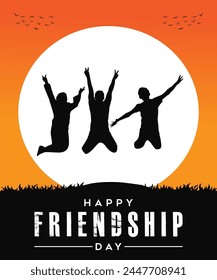 Happy Friendship Day poster design vector illustration.