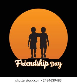 Happy friendship day poster design, Friendship day victor illustration, friends forever, Happy friendship day t shirt design