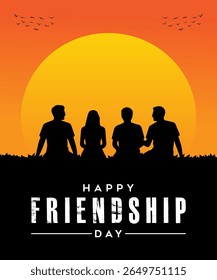 Happy Friendship Day poster design vector illustration.	
