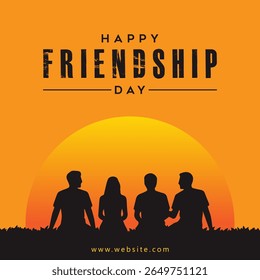 Happy Friendship Day poster design vector illustration.	