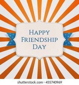 Happy Friendship Day realistic Holiday Label