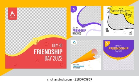 Happy Friendship Day Social Media Design Template pack