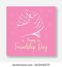 Happy Friendship Day social media post, greeting card, invitation card, Friendship Day square flyer or poster vector illustration background