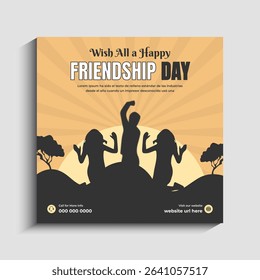 Happy Friendship Day Social Media Post Banner Template