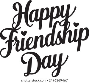 Happy Friendship Day, Friendship Day Special Silhouette Typography Art Vector