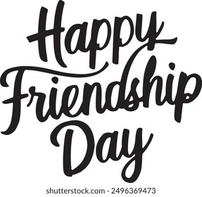 Happy Friendship Day, Friendship Day Special Silhouette Typography Art Vector