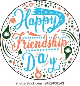 Happy Friendship day t shirt design vector illustration 