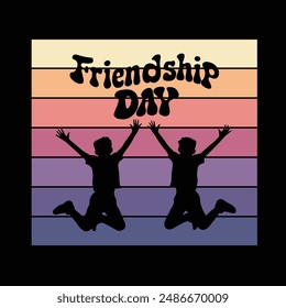 Happy Friendship Day t shirt design. Friendship day background design, poster, banner, gift card design, Vector illustration