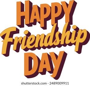 Happy Friendship Day t shirt design vector style illustration on white background