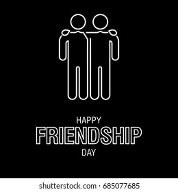 Happy Friendship Day text for friends greeting card simple design.