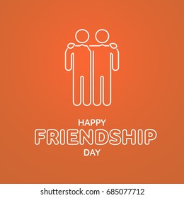 Happy Friendship Day text for friends greeting card simple design.