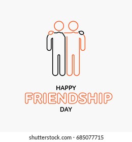 Happy Friendship Day text for friends greeting card simple design.