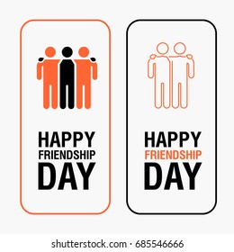 Happy Friendship Day text for friends greeting card simple design.