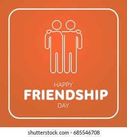 Happy Friendship Day text for friends greeting card simple design.