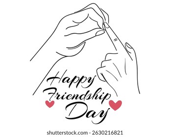 Happy Friendship Day Touching Hands, Pinky Promise, Illustration