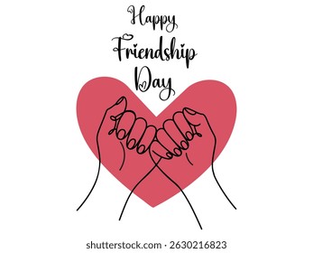 Happy Friendship Day Touching Hands, Pinky Promise, Illustration