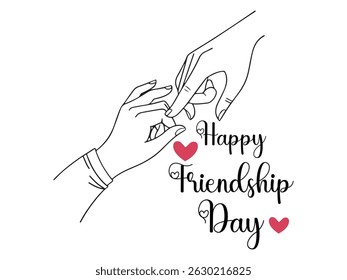 Happy Friendship Day Touching Hands, Pinky Promise, Illustration