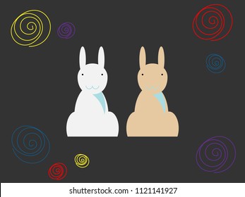 Happy Friendship Day. two rabbit vector
