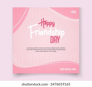 Happy Friendship Day typographic design for social media post
