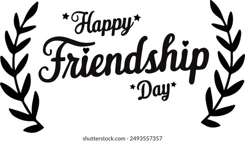 Happy Friendship day typographic design silhouette vector illustration