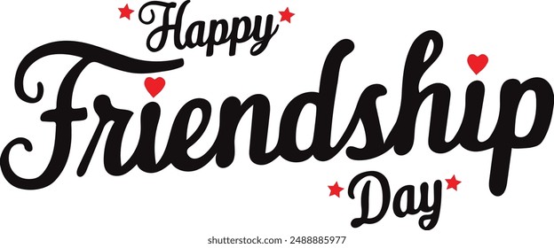 Happy Friendship day, typographic T shirt design Vector Illustration