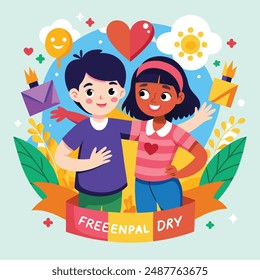 Happy friendship day, typography calligraphy vector