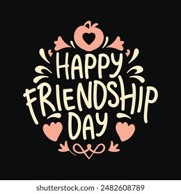 Happy friendship day typography design