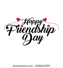 Happy friendship day typography illustration calligraphy for print element design