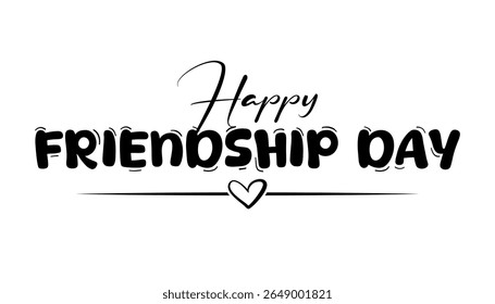 Happy Friendship Day typography lettering vector illustrator
