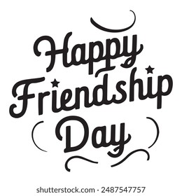 Happy Friendship Day Typography silhouette vector art illustration.