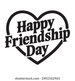 Happy Friendship Day Typography Silhouette Vector Art Design, Happy Friendship day vector art illustration with text