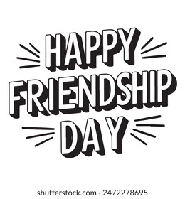happy friendship day typography in vector