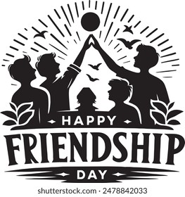 Happy Friendship Day Typography vector art