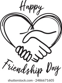 Happy Friendship Day Typography Vector