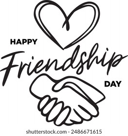 Happy Friendship Day Typography Vector