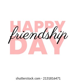 Happy friendship day typography web banner template design vector