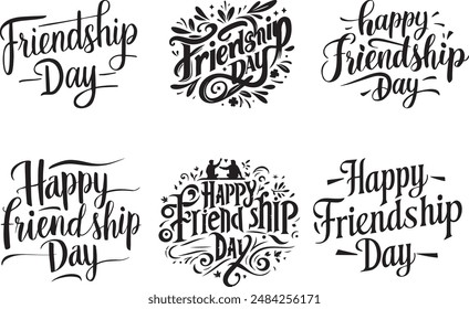 Happy Friendship Day vector art typography illustration