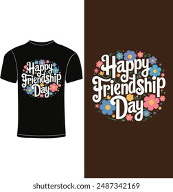 Happy friendship day vector art illustration design